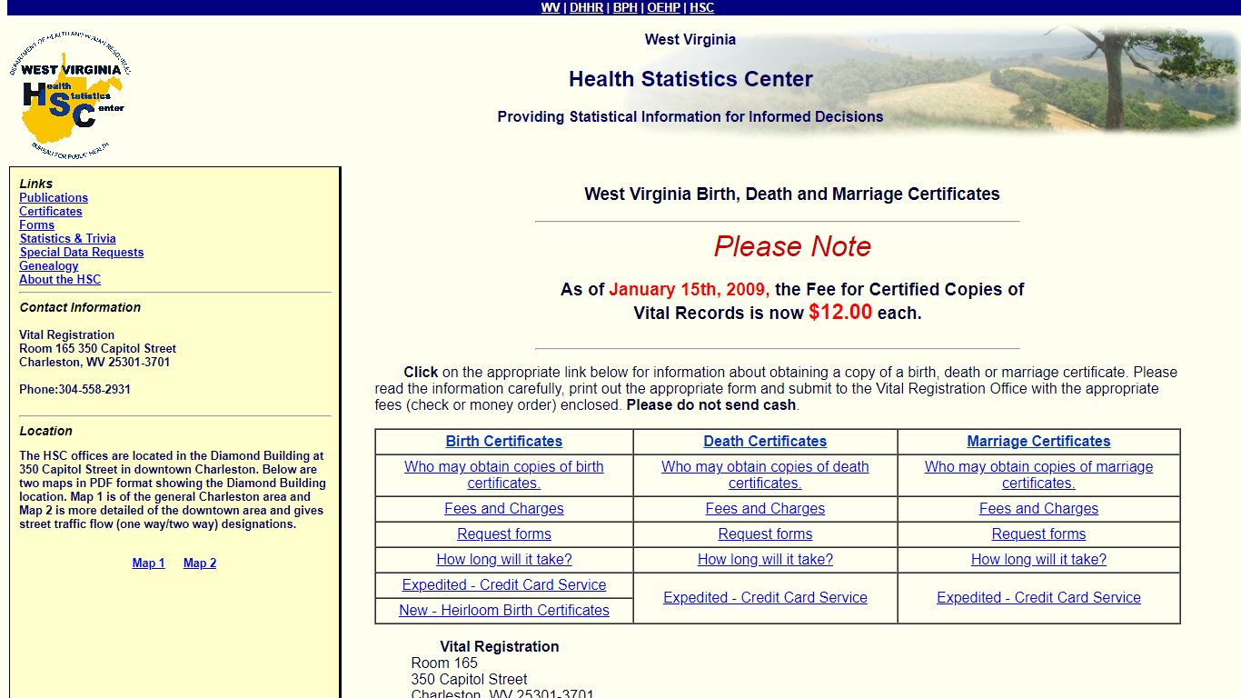 Obtaining West Virginia Birth and Death Certificates